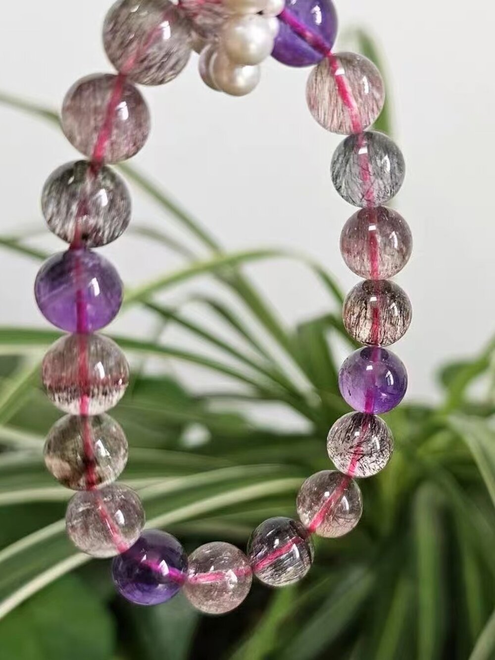 7A Ice Type Super Seven Crystal Bracelet: Melody Stone, Positive Growth